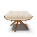 Puff Giratório Costela Suede Bege Base Madeira MA25 D'Rossi