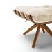 Puff Giratório Costela Suede Bege Base Madeira MA25 D'Rossi