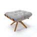 Puff Giratório Costela Suede Cinza Base de Madeira MA30 M11 - D'Rossi