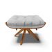 Puff Giratório Costela Suede Cinza Base de Madeira MA30 M11 - D'Rossi