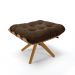 Puff Giratório Costela Suede Marrom Base de Madeira MA30 M11 - D'Rossi 