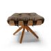 Puff Giratório Costela Suede Marrom Base de Madeira MA30 M11 - D'Rossi 