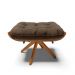 Puff Giratório Costela Suede Marrom Base de Madeira MA30 M11 - D'Rossi 