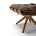Puff Giratório Costela Suede Marrom Base de Madeira MA30 M11 - D'Rossi 