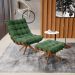 Puff Giratório Costela Suede Verde Base de Madeira MA30 M11 - D'Rossi 