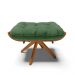 Puff Giratório Costela Suede Verde Base de Madeira MA30 M11 - D'Rossi 
