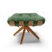 Puff Giratório Costela Suede Verde Base de Madeira MA30 M11 - D'Rossi