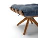 Puff Giratório Costela kit 2 Suede Azul Marinho Base de Madeira MA30 M11 - D'Rossi