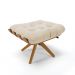Puff Giratório Costela kit 2 Suede Bege Base de Madeira MA30 M11 - D'Rossi