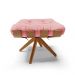 Puff Giratório Costela kit 2 Suede Rosê Base de Madeira MA30 M11 - D'Rossi