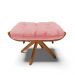 Puff Giratório Costela kit 2 Suede Rosê Base de Madeira MA30 M11 - D'Rossi