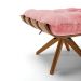 Puff Giratório Costela kit 2 Suede Rosê Base de Madeira MA30 M11 - D'Rossi