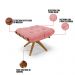 Puff Giratório Costela kit 2 Suede Rosê Base de Madeira MA30 M11 - D'Rossi