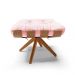 Puff Giratório Costela kit 2 Suede Rosa Bebê Base de Madeira MA30 M11 - D'Rossi
