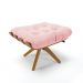 Puff Giratório Costela kit 2 Suede Rosa Bebê Base de Madeira MA30 M11 - D'Rossi