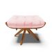 Puff Giratório Costela kit 2 Suede Rosa Bebê Base de Madeira MA30 M11 - D'Rossi