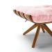 Puff Giratório Costela kit 2 Suede Rosa Bebê Base de Madeira MA30 M11 - D'Rossi