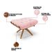 Puff Giratório Costela kit 2 Suede Rosa Bebê Base de Madeira MA30 M11 - D'Rossi