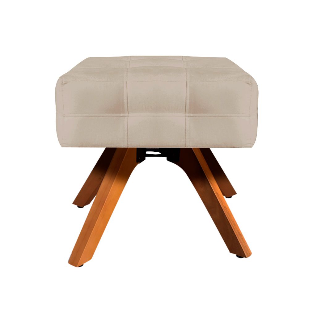 Puff Giratório Elisa Suede Base Madeira MM30 D'Rossi