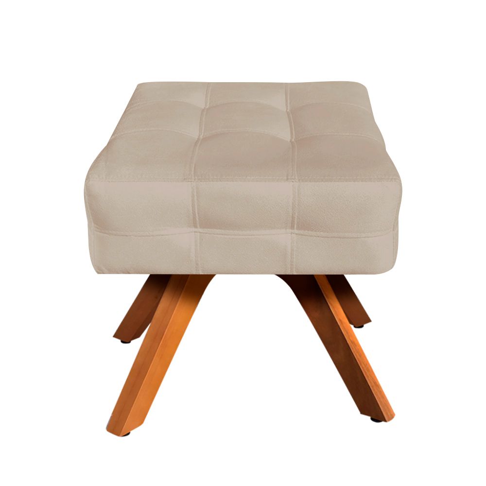 Puff Giratório Elisa Suede Base Madeira MM30 D'Rossi