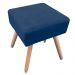 Puff Ibiza Quadrado Suede Azul Marinho Pés Palito Natural D'Rossi