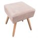 Puff Ibiza Quadrado Suede Bege Pés Palito Natural D'Rossi