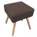Puff Ibiza Quadrado Suede Marrom Pés Palito Natural D'Rossi