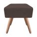 Puff Ibiza Quadrado Suede Marrom Pés Palito Natural D'Rossi