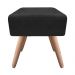 Puff Ibiza Quadrado Suede Preto Pés Palito Natural D'Rossi