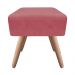 Puff Ibiza Quadrado Suede Rose Pés Palito Natural D'Rossi