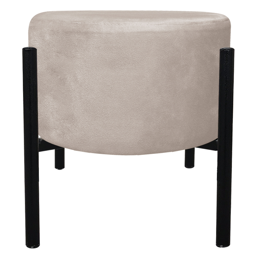Puff Iron Suede Base Preto Palito D'Rossi