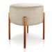 Puff Iron Suede Bege Base Metálica Cobre - D'Rossi