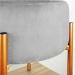 Puff Iron Suede Cinza Base Metálica Cobre - D'Rossi