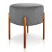 Puff Iron Suede Grafite Base Metálica Cobre - D'Rossi