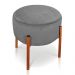 Puff Iron Suede Grafite Base Metálica Cobre - D'Rossi
