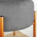Puff Iron Suede Grafite Base Metálica Cobre - D'Rossi