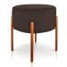 Puff Iron Suede Marrom Base Metálica Cobre - D'Rossi
