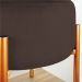 Puff Iron Suede Marrom Base Metálica Cobre - D'Rossi