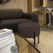 Puff Iron Suede Marrom Base Preto Palito D'Rossi