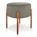Puff Iron Suede Marrom Rato Base Metálica Cobre - D'Rossi