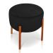 Puff Iron Suede Preto Base Metálica Cobre - D'Rossi