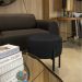 Puff Iron Suede Preto Base Preto Palito D'Rossi