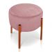 Puff Iron Suede Rosê Base Metálica Cobre - D'Rossi