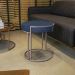 Puff Love Suede Azul Marinho Base Industrial Cobre - D'Rossi