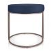 Puff Love Suede Azul Marinho Base Industrial Cobre - D'Rossi