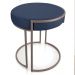 Puff Love Suede Azul Marinho Base Industrial Cobre - D'Rossi