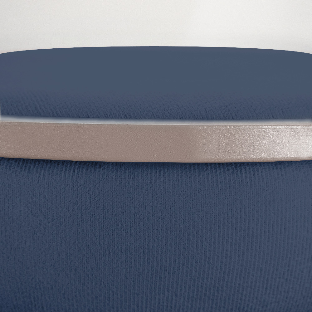 Puff Love Suede Azul Marinho Base Industrial Cobre - D'Rossi