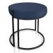 Puff Love Suede Azul Marinho Base Industrial Preto - D'Rossi