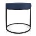 Puff Love Suede Azul Marinho Base Industrial Preto - D'Rossi