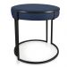 Puff Love Suede Azul Marinho Base Industrial Preto - D'Rossi